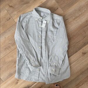 GAP Kids Gray and White Striped Button-Down Shirt